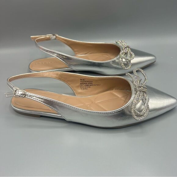 BCBGeneration Kristin Pointed Toe Rhinestone Bow Detail Slingback Mule - Picture 3 of 5